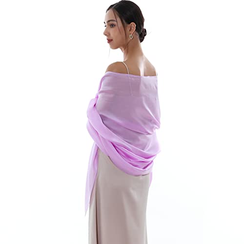 RIIQIICHY Shawls Wraps for Evening dresses Scarfs for Women Formal Shawl for Wedding Like Chiffon Shawl Lilac