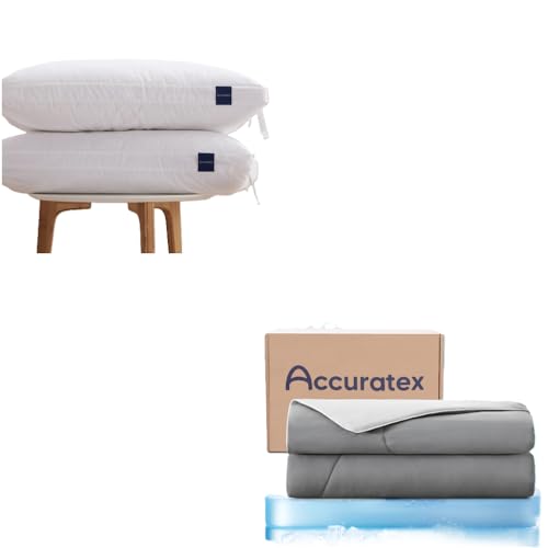 ACCURATEX King Size Pillows and Cooling Comforter Pillowcases Grey