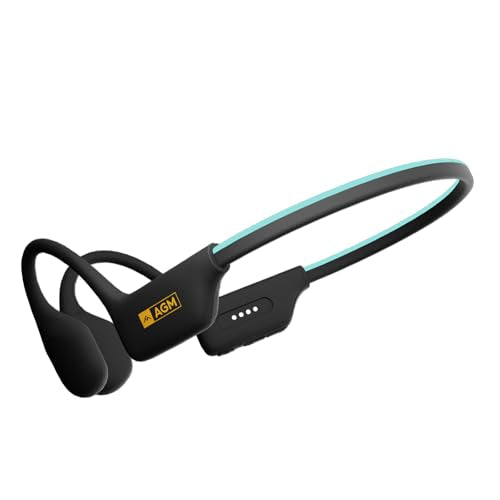 AGM MotionBuds Pro Running Headphones, Open-Ear Sport Headphones with LED Light, Bluetooth 5.4, IP68 Waterproof, Fast Charging, Secure Fit for Night R