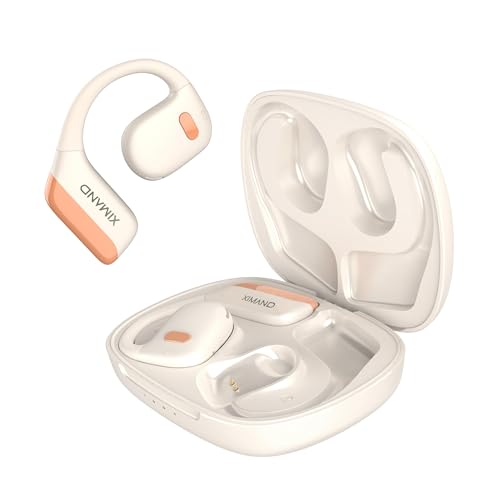 Open Ear Wireless Bluetooth Headphones Stereo Sound Air-Conduction with Charging Case, 28 Hours Playtime Lightweight IPX5 Sweat Resistant Sport Earbud