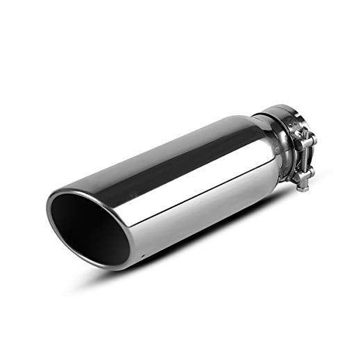 YITAMOTOR Universal Exhaust Tip 3 Inch Inlet, 4" Outlet 12" Long Stainless Steel Diesel Exhaust Tail Tip for 3-Inch Outside Diameter Tailpipe, Rolled