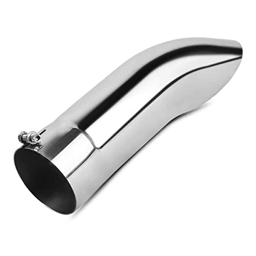 YITAMOTOR Turn Down Exhaust Tip 4 Inch Inlet, 4" Outlet Polished Stainless Steel Professional Exhaust Tip Fits 4" Outside Diameter Tailpipe, 15" Overa