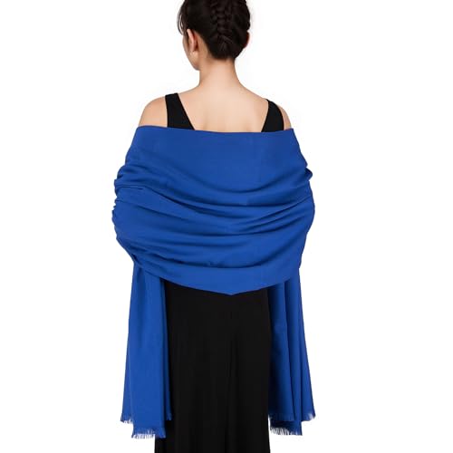 SWAT PANY Pashmina shawls and wraps for Evening Dresses Scarf for Women Winter Shawl Wraps for Women Weedings Royal Blue