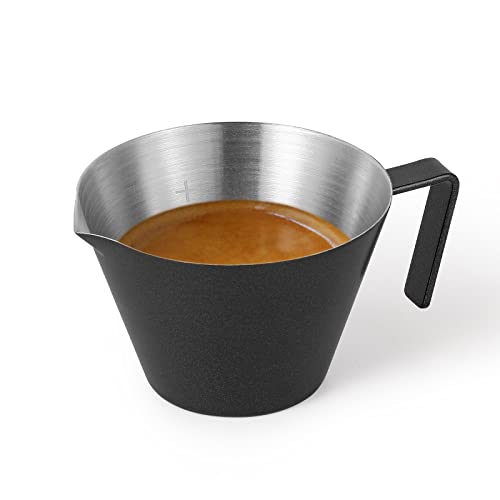 MHW-3BOMBER Espresso Measuring Cup 2oz Espresso Shot Cup Stainless Steel Sauce Cups with Handle for Tomato Sauce|Steak Sauce|Desserts|Beverages (Matte