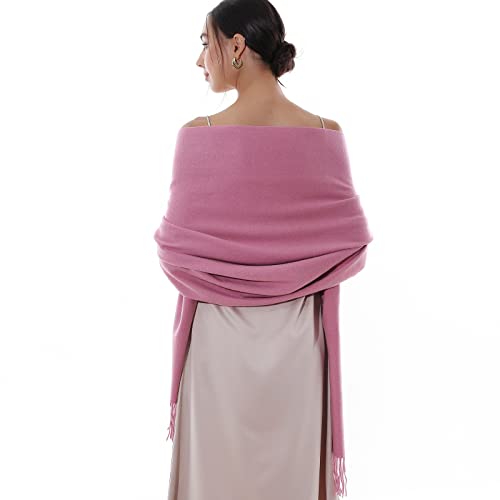 RIIQIICHY Winter Scarfs for Women Pashmina Shawls Wraps for Evening Dresses Large Warm Soft Scarves Dull Pink