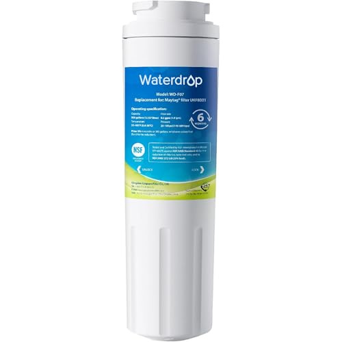 Waterdrop EDR4RXD1 Refrigerator Water Filter,Replacement for EveryDrop® Filter 4, Whirlpool® UKF8001, 4396395, Maytag® UKF8001AXX-200, UKF8001AXX-7