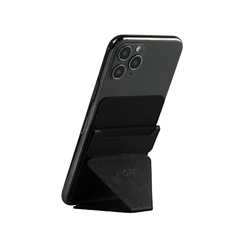 MOFT Phone Stand with 3M Adhesive for Android, iPhone and Most Smartphones, 2 Viewing Angles, Slim Wallet Stand (Pure Black)