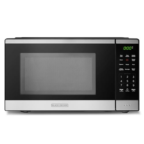BLACK+DECKER Countertop Microwave Oven 0.9 Cu Ft, 6 Auto Menus, Child Lock, Memory Function, 10 Power Levels, Easy One-Touch Start, Digital Panel, 900