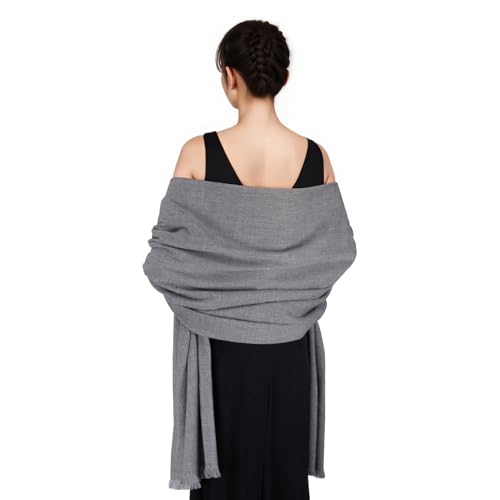 SWAT PANY Pashmina shawls and wraps for Evening Dresses Scarf for Women Winter Shawl Wraps for Women Weedings Grey