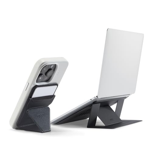 MOFT Magnetic Wallet Stand Jet Black & Invisible Laptop Stand fits 7-11" Tablets & 11-14" Laptops Jet Black