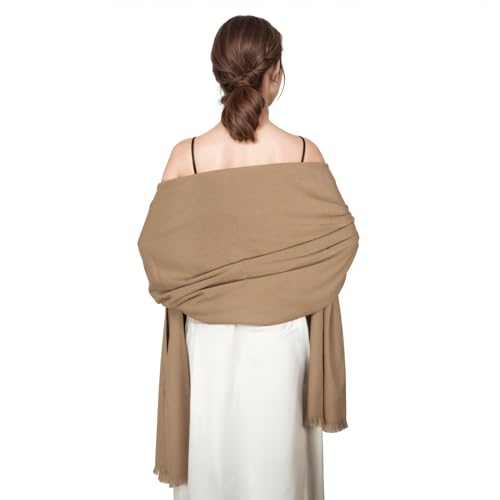 RUI VTRON Shawl Wraps for Women Pashmina Shawls and Wraps for Evening Dresses Large Soft Scarf Winter Scarf Wedding Shawl… Bronze