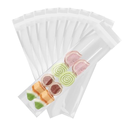 iMailer - 200 Pcs -3" x 11" Pretzel Bags Self Adhesive-Self Sealing Cellophane Bags,Prezetels Individual Sticks Bags Food Safe Bags for Chocolate, Can