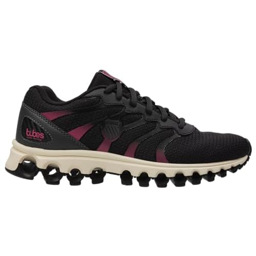 K-Swiss Women's Tubes 200 Training Shoe 5 Black-Raspberry-Egret