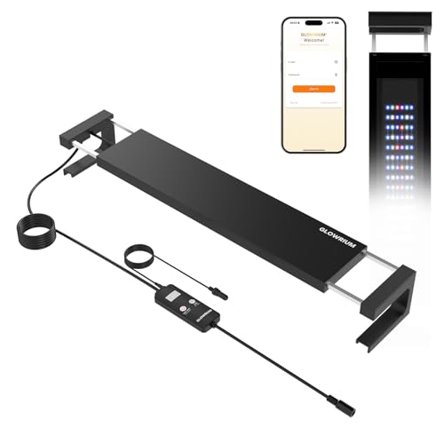 GLOWRIUM Saltwater Aquarium Light, Smart Reef Coral Fish Tank Light with Bluetooth + WiFi Dual Control App, DIY Spectrum, Brightness Adjustable, Anti-