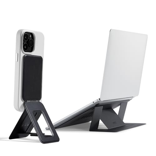 MOFT Phone Tripod Stand Jet Black & Invisible Laptop Stand fits 7-11" Tablets & 11-14" Laptops Jet Black
