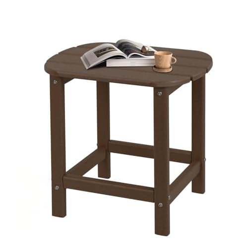Adirondack Side Table,HDPE Weather Resistant,Wooden Textured for Adirondack Chairs,Patio,Garden, Porch, Backyard Use, Coffee