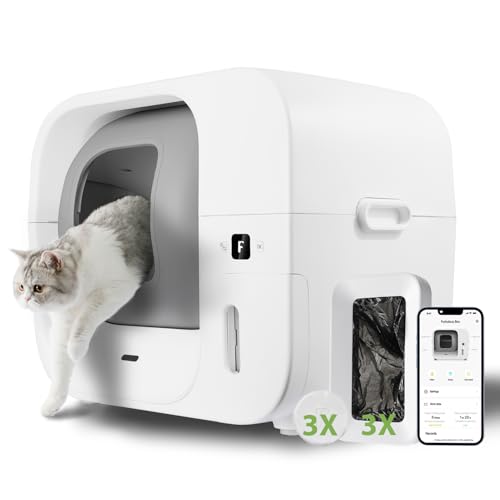 Furbulous True Odor-Free Automatic Self-Cleaning Cat Litter Box, Extra Large for 3–22 lbs Cats, Smart APP Control, Self-Pack & Refill System, 3 Wast