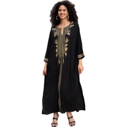 Women's Embroidery Swimsuit Cover Ups Beach Cover Up Caftan Plus Size Vneck Rainbow Ethnic Print Kaftan Batwing One Size L23169-0