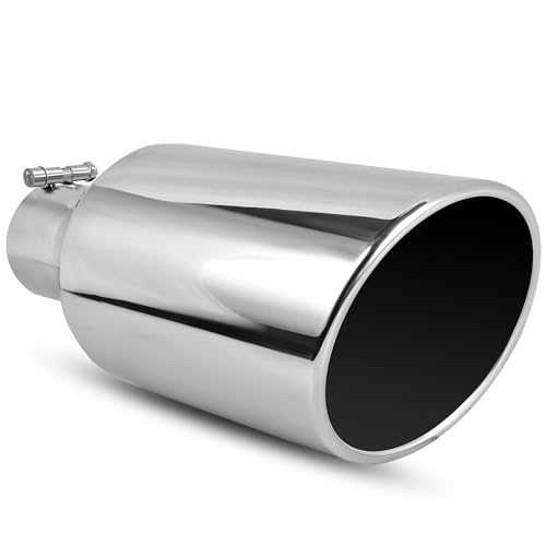 YITAMOTOR 3" to 6" Diesel Exhaust Tip, 3" Inlet 6" Outlet 15" Long Stainless Steel Professional Polished Exhaust Tail Tip for All 3" Outside Diameter