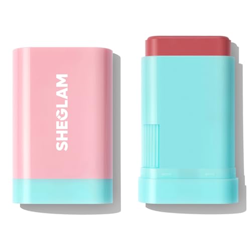 SHEGLAM Glass Glow Blush Stick Cream for Cheek and Lip, Waterproof Hydrating Tinted Solid Moisturizer Blendable Natural Grow Nude Face Blush Makeup-Br