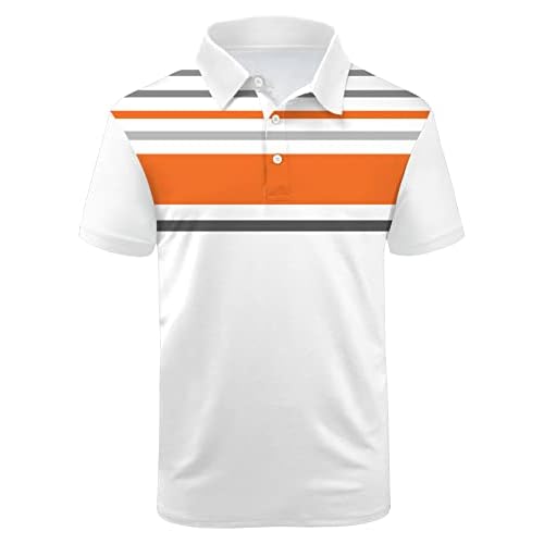 ZITY Golf Polo Shirts for Men Short Sleeve Athletic Tennis T-Shirt Orange Large