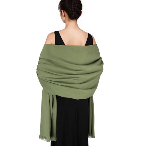 SWAT PANY Pashmina shawls and wraps for Evening Dresses Scarf for Women Winter Shawl Wraps for Women Weedings Green