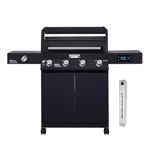 Monument Grills 4-Burner Liquid Propane Gas Smart bbq Grill Denali 425 with Stainless Steel Smoke Box(2 Items) D425 with Smoke Box