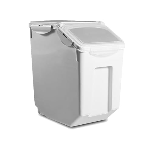 Airtight & Large-Capacity Rice Storage Container, Stackable & Easy-Access Bin for Rice, Grain, Pet Food, Flour, 1 Count (White (15KG))