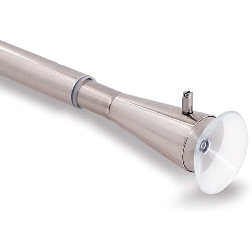 GCurtain Shower Curtain Pole No Drilling, Spring Tension Pole, 34-56 Inch, 3-4 Inch Diameter, Suction Cup on Either End, 1PCS, Brushed Nickel 86cm-142