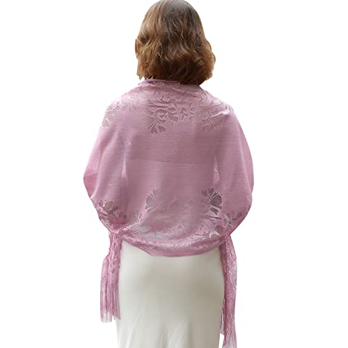 RIIQIICHY Shawls and Wraps for Evening Dresses Scarfs for Women Pashmina Wedding Formal Shawl Pink-1