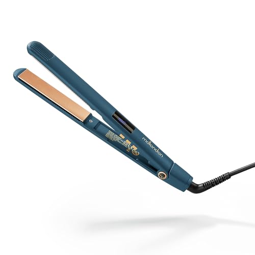 mdlondon Strait Ceramic Hair Straighteners (Casal Blue), Professional Straighteners for Short or Long Hair, Flat Iron for Women & Men - Genuine mdlond