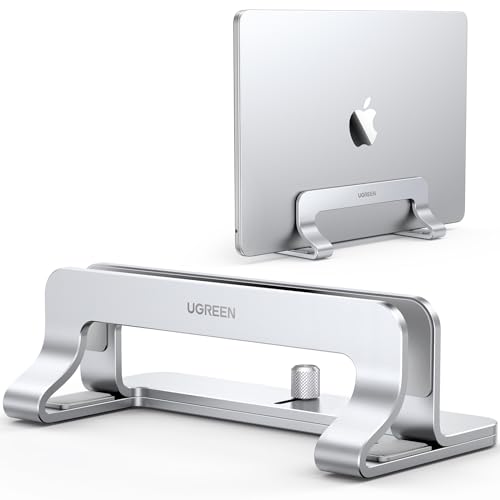 UGREEN Vertical Laptop Stand Holder for Desk Compatible with MacBook Pro, MacBook Air Stand Vertical Aluminum Adjustable for Up to 17.3 Inch Gaming La
