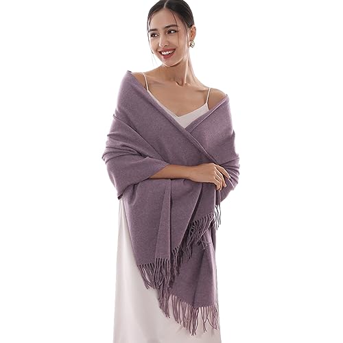 RIIQIICHY Winter Scarfs for Women Pashmina Shawls Wraps for Evening Dresses Large Warm Soft Scarves Purple