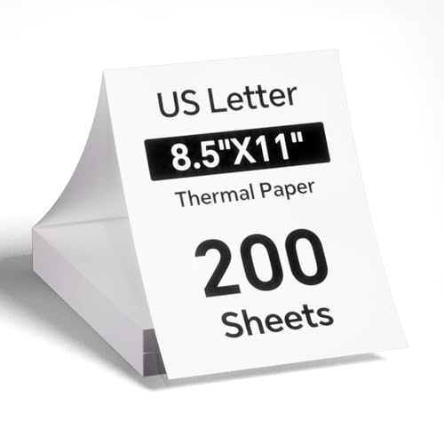MT610 M832 Thermal Paper 8.5 x 11 200 Sheets for M08F-Letter, M832, M834, A285M, A80, A81, PR20, A40 & Most Letter Thermal Portable Printers, HPRT iDP