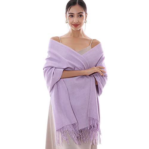 RIIQIICHY Winter Scarfs for Women Pashmina Shawls Wraps for Evening Dresses Large Warm Soft Scarves Lavender