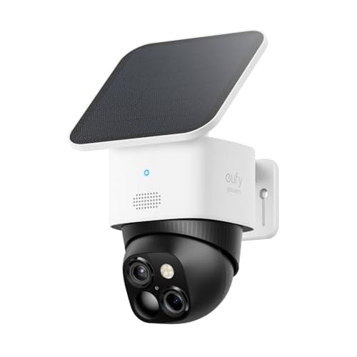 eufy Security SoloCam S340, Solar Security Camera, Wireless Outdoor Camera, 360° Surveillance, No Blind Spots, 2.4 GHz Wi-Fi, No Monthly Fee, HomeBas