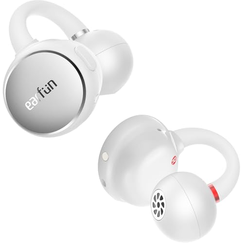 EarFun Clip Open Ear Earbuds, Wireless Clip On Headphones, Adaptive Comfort with Secure Fit, Bluetooth 6.0, LDAC, Hi-Res Audio, 2 Mics AI ENC Call, 40