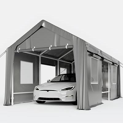 Garvee 10'x20' Heavy Duty Windproof Carport Canopy, Reinforced Anti-High Wind Portable Garage for Pickup, Boat, and Equipment, Height Adjustable, Silv