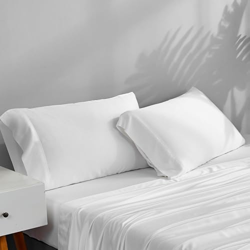 ACCURATEX Cooling Pillow Cases Queen Size Set of 2,Rayon Derived from Bamboo Pillowcases, Soft Breathable Pillow Case with Envelop Closure, Silky Pill