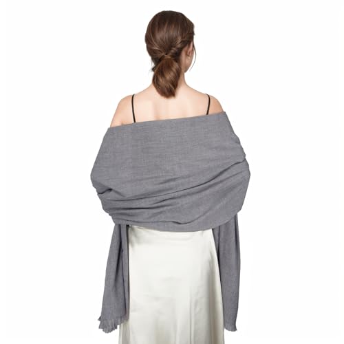 RUI VTRON Shawl Wraps for Women Pashmina Shawls and Wraps for Evening Dresses Large Soft Scarf Winter Scarf Wedding Shawl… Grey