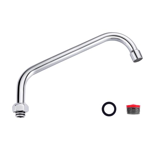G3-4 Internal Thread 10” Commercial Faucet Swivel Spout Replacement: Add-on Swing Nozzle Spout - Chrome Polished Spout Replacement Part for Commerci