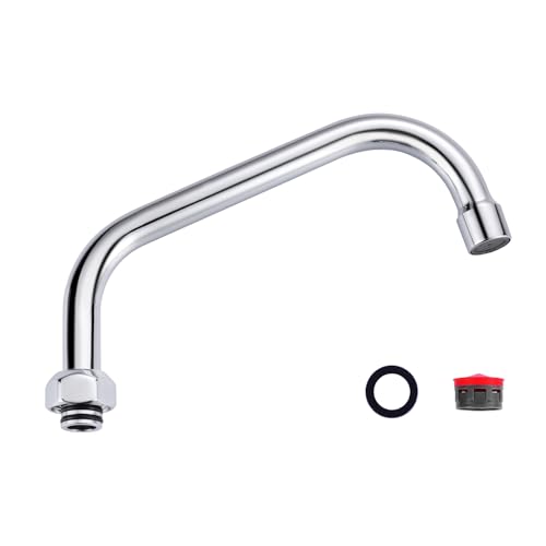 Commercial Faucet Swivel Spout Replacement: 8“ Add-on Swing Nozzle Spout - Chrome Polished Spout Replacement Part For Commercial Kitchen Sink Faucet
