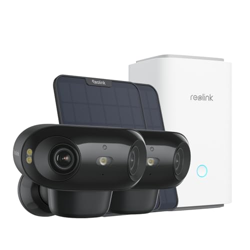 REOLINK Home Hub with 2X Argus 4 Pro Black+6W Solar Panel - 4K Home Security Cameras System, ColorX Night Vision, 180° Blindspot-Free View, Dual-Band