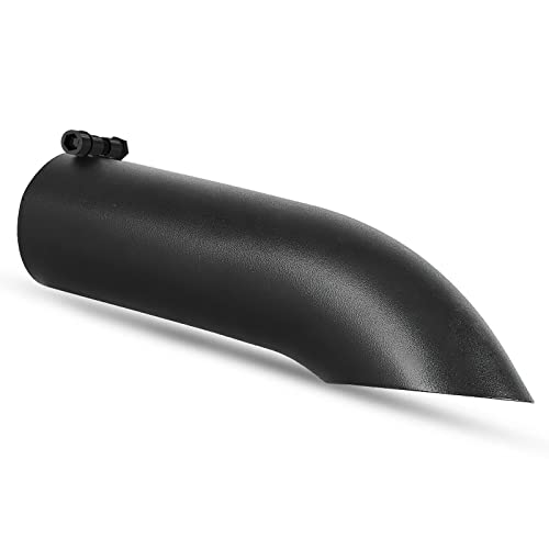 YITAMOTOR 3 Inch Inlet Turn Down Exhaust Tip, 3" x 3" x 12" Black Powder Coated Surface Stainless Steel Professional Exhaust Tail Tip for All 3.0" Out