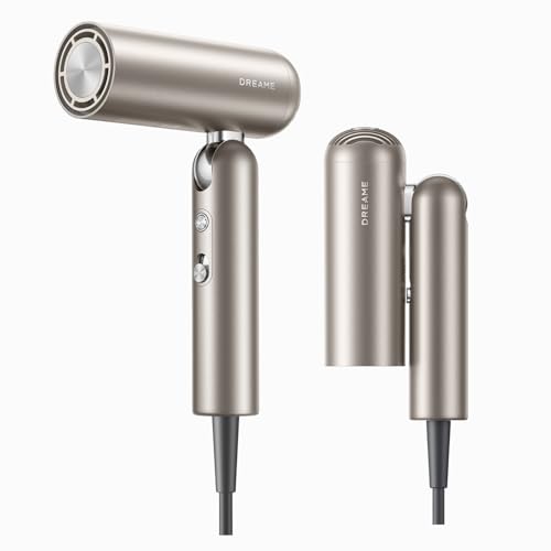 DREAME Pocket Pure High-Speed Hair Dryer, Lightweight Foldable Blow Dryer with 110,000 RPM Motor, Ionic Care, 5 Modes, Travel Bag, Quiet Fast Drying f