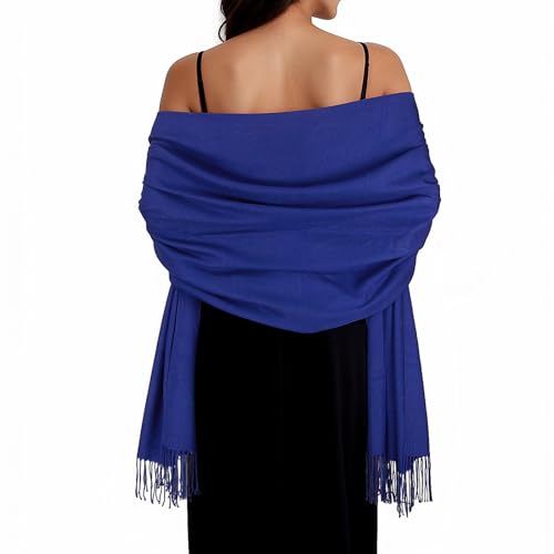 Women Winter Scarf Pashmina Shawls and Wraps for Evening Dresses Shawls for Women Wedding Royal Blue