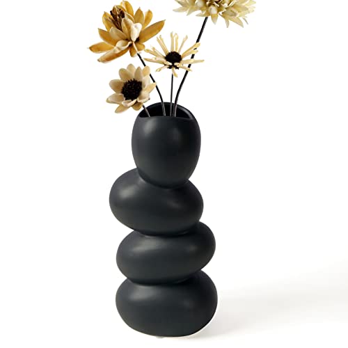 Notakia Ceramic Flower Vase for Home Decor - Handcrafted Cobblestone Shape Vase Centerpiece for Wedding, Decor，Home Decor Living Room, Home, Office,