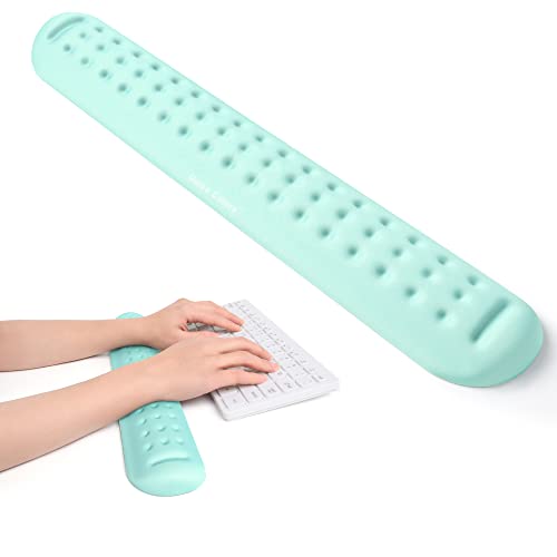 UnivoColors Turquoise Green Superfine Memory Foam Keyboard Wrist Rest Soft Gel Ergonomic Wrist Support Pad for Computer, Laptop, Office, Gaming, Typin