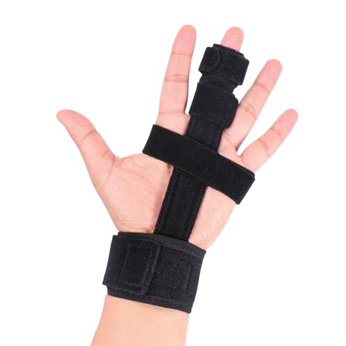 Cozyhealth Full Trigger Finger Splint, Hand and Wrist Brace Support, Adjustable Locking Straightener, Straightening Immobilizer Treatment For Sprains,