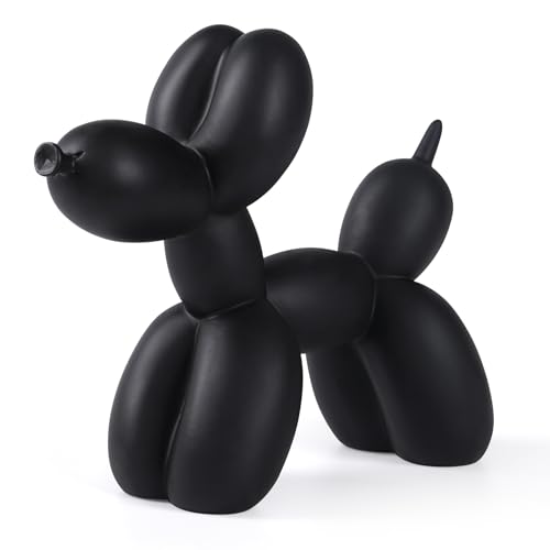 Notakia Creative Black Balloon Dog Decor Statue Crafts Living Room Decor Desktop Decorations,Handmade Modern Small Shelf Animal Statue Ornament Home D